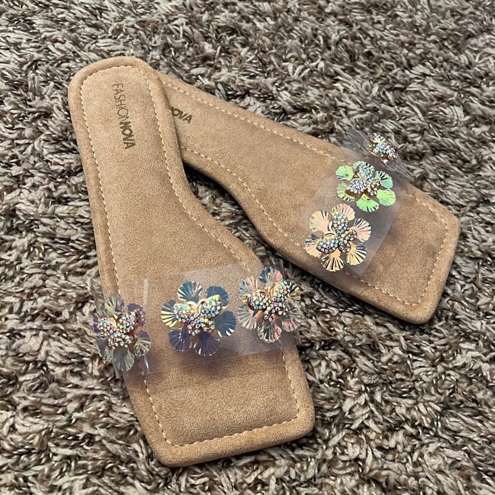 Butterfly Rhinestone Flat Slides